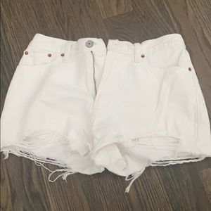 AF White High Rise Shorts
